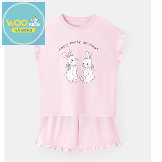 Bộ Đồ Bé Gái DSH26S013R | Bé gái 2-9 tuổi | Wookids | Thời trang trẻ em | Set dễ thương mềm mát