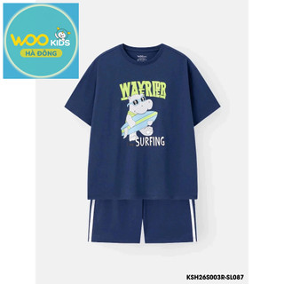 Bộ Đồ Bé Trai KSH26S003R | Bé trai 2-9 tuổi | Wookids | Thời trang trẻ em | Set áo thun quần short năng động