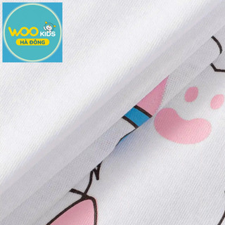 Áo Thun Không Cổ Bé Gái DTS26S004R | Wookids | 2-9 Tuổi | Cotton Poly Mềm Mại, Thoáng Mát, Dễ Thương