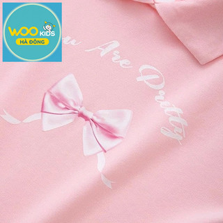 Áo Thun Có Cổ Bé Gái GPS25S003R | Wookids | 4-9 Tuổi | 100% Cotton | Polo Hồng  Mềm Mát, Thanh Lịch
