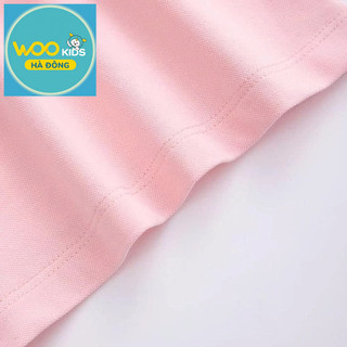 Áo Thun Có Cổ Bé Gái GPS25S003R | Wookids | 4-9 Tuổi | 100% Cotton | Polo Hồng  Mềm Mát, Thanh Lịch