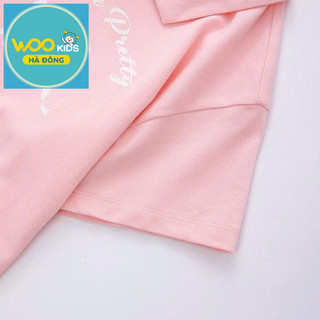 Áo Thun Có Cổ Bé Gái GPS25S003R | Wookids | 4-9 Tuổi | 100% Cotton | Polo Hồng  Mềm Mát, Thanh Lịch