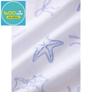 Áo Thun Có Cổ Bé Gái GPS25S001R | Wookids | 3-9 Tuổi | 100% Cotton | Polo Trắng Tím Mềm Mát, Thanh Lịch