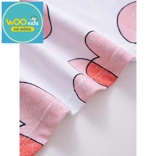 Áo Thun Có Cổ Bé Gái GPS25S001R | Wookids | 3-9 Tuổi | 100% Cotton | Polo Trắng Hồng Mềm Mát, Thanh Lịch