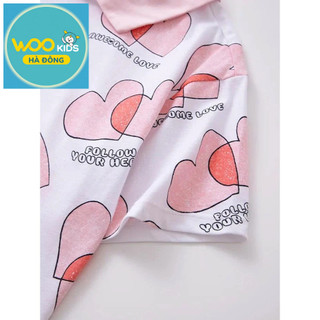 Áo Thun Có Cổ Bé Gái GPS25S001R | Wookids | 3-9 Tuổi | 100% Cotton | Polo Trắng Hồng Mềm Mát, Thanh Lịch