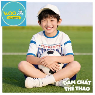 Bộ Đồ Bé Trai KSH26S022R | Wookids | 2-9 Tuổi | Modal Cotton Co Giãn, Mềm Mát, Họa Tiết Thể Thao