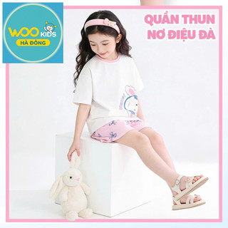 Áo Thun Không Cổ Bé Gái DTS26S004R | Wookids | 2-9 Tuổi | Cotton Poly Mềm Mại, Thoáng Mát, Dễ Thương