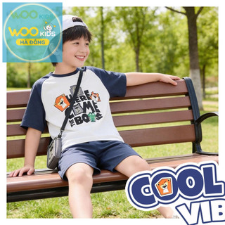 Bộ Đồ Bé Trai KSH26S023R | Bé trai 2-9 tuổi | Wookids | Thời trang trẻ em | Set áo thun quần short năng động