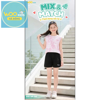 Áo Sát Nách Bé Gái ETT26S004R | Wookids | 9-14 Tuổi | 100% Cotton Mềm Mại, Thoáng Mát, Dễ Thương