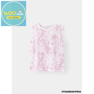 Áo Sát Nách Bé Gái ETT26S004R | Wookids | 9-14 Tuổi | 100% Cotton Mềm Mại, Thoáng Mát, Dễ Thương