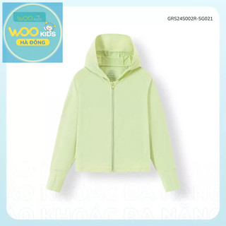 Áo Khoác Chống Nắng Bé Gái GRS24S002R | Wookids | UPF 50+ | Nylon Spandex Co Giãn, Nhẹ Mát, Bảo Vệ Da