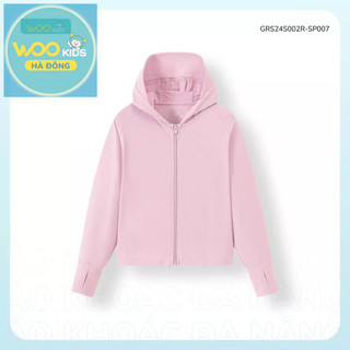 Áo Khoác Chống Nắng Bé Gái GRS24S002R | Wookids | UPF 50+ | Nylon Spandex Co Giãn, Nhẹ Mát, Bảo Vệ Da