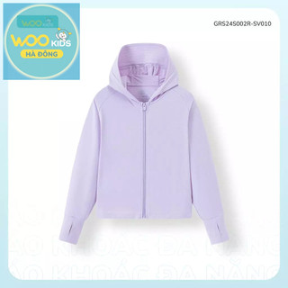 Áo Khoác Chống Nắng Bé Gái GRS24S002R | Wookids | UPF 50+ | Nylon Spandex Co Giãn, Nhẹ Mát, Bảo Vệ Da