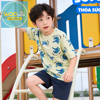 Bộ Đồ Bé Trai KSH26S017R | Wookids | 2-9 Tuổi | 100% Cotton Thoáng Mát, Năng Động, Dễ Mặc