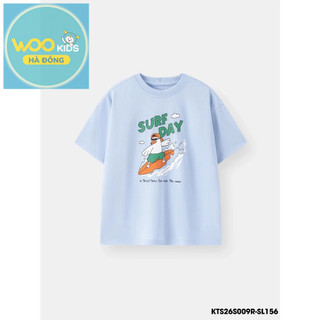 Áo Thun Không Cổ Bé Trai KTS26S009R | Wookids | 2-9 Tuổi | Cotton Thoáng Mát, Mềm Mại, Năng Động