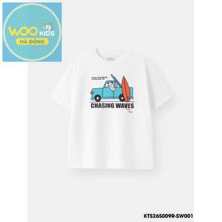 Áo Thun Không Cổ Bé Trai KTS26S009R | Wookids | 2-9 Tuổi | Cotton Thoáng Mát, Mềm Mại, Năng Động