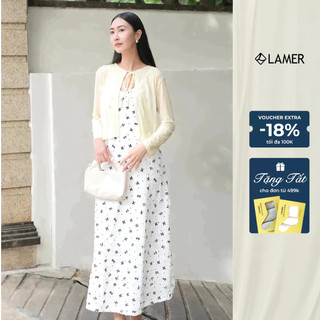 Đầm maxi bèo hai dây họa tiết nơ ren nữ tính ( KHÔNG KÈM ÁO) VIEN TRAN V63M25H027