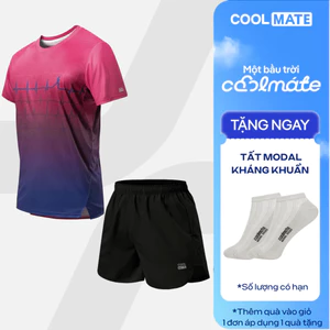 Set đồ chạy bộ Áo Thun Nam thể thao Graphic và Quần short Maxcool thoáng khí Coolmate