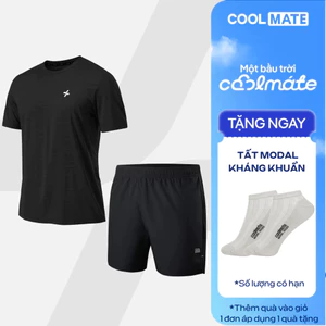 Set GYM Áo thun thể thao Melange Exdry và Quần Short 5 inch Essentials co giãn Coolmate