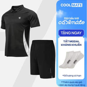 Set thể thao Pickleball Áo Polo promax Sideflow + Quần Shorts 7inch thoáng khí Coolmate
