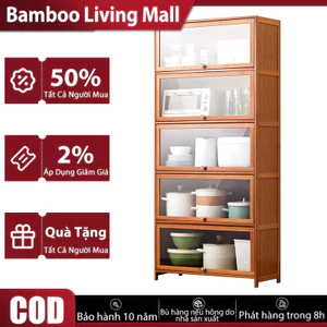 Tủ đựng đồ tủ bếp cánh lật kính trong suốt lưu trữ nhà bếp phòng khách nhiều ngăn tiện dụng