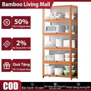 Tủ bếp tủ đựng đồ tủ sách nhiều tầng cửa kính trong suốt 3 mặt chống bụi, chống ẩm và chống nấm mốc
