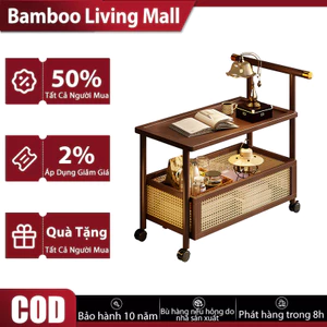 Xe đẩy phòng khách Xe đẩy hai tầng Đa năng Phù hợp nhiều không gian Không gian lưu trữ lớn
