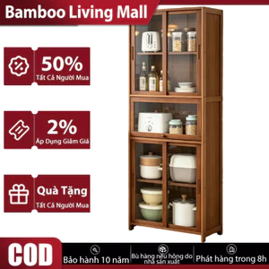 Bamboo Living Mall Tủ Bếp Trượt 2 Chiều Không Kêu Dễ Lau Chùi Vết Dầu Mỡ Thiết Kế Tối Giản