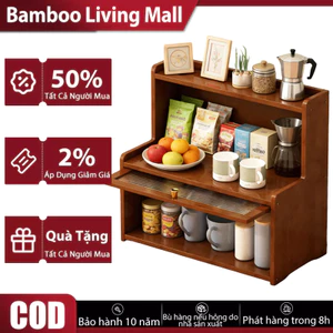 Tủ Đựng Đồ Tre Kệ Đa Năng Bằng Mặt Bàn Đa Năng Quán Cafe Phòng Ngủ Mỹ Phẩm Đồ Lặt Vặt Sách Chống Bụi