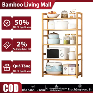 Kệ để đồ kệ để đồ bếp Kệ phẳng tre 2/3/4/5/6 tầng lưu trữ phân loại đồ gia vị/bát đĩa/thiết bị nhà