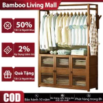 Kệ Treo Quần Áo Tủ Quần Áo Tre Đa Năng Mặt Tủ Rộng Rãi Tối Ưu Không Gian Có Tủ Lưu Trữ Thoáng Khí — ảnh 1