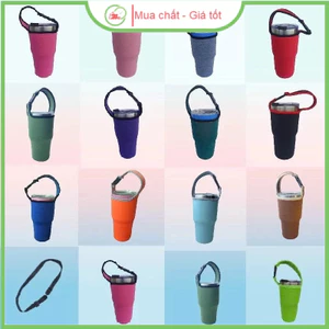 Túi đựng bình ly giữ nhiệt cỡ Lớn vải co giãn có quai xách 10x18cm