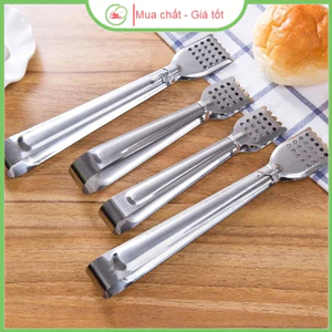 Kẹp Gắp Thức Ăn Inox, Gắp Đá, Kẹp Nướng Bánh Mì, Thịt Nướng Bền Đẹp (Đầu Vuông)