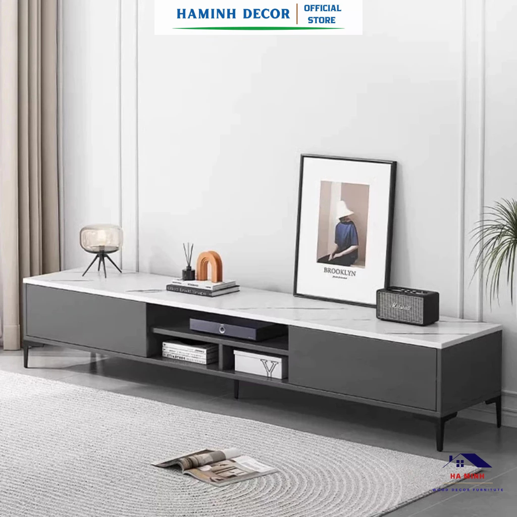 Kệ tivi để sàn phòng khách 1m6, kệ  tivi đa năng tích hơp nhiều ngăn kéo để đồ - HM297