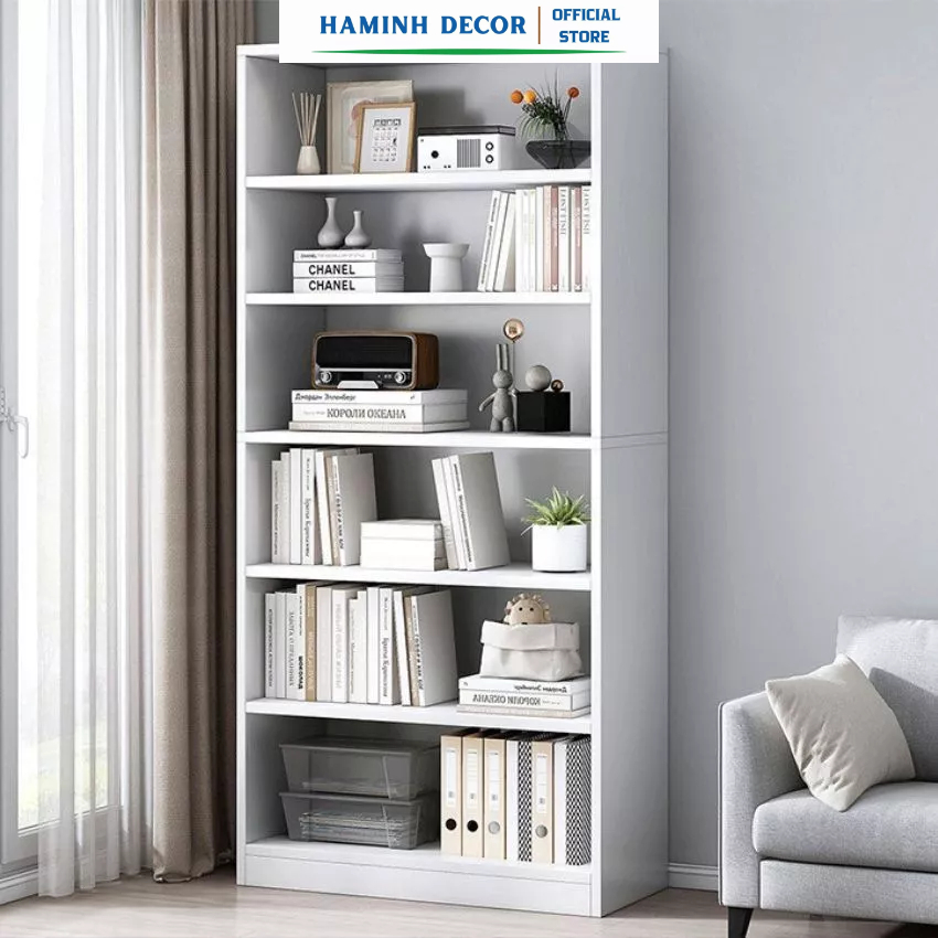 Kệ sách gỗ MDF phủ melamin cao cấp, kệ sách decor phòng làm việc, văn phòng - HM250