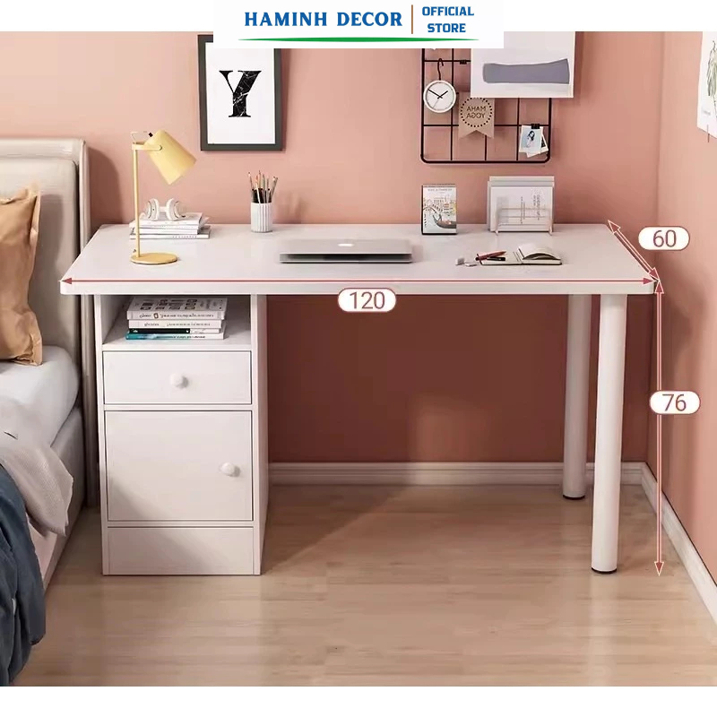Bàn học có ngăn kéo, bàn làm việc văn phòng,bàn gỗ MDF phủ melamin cao cấp  HM509