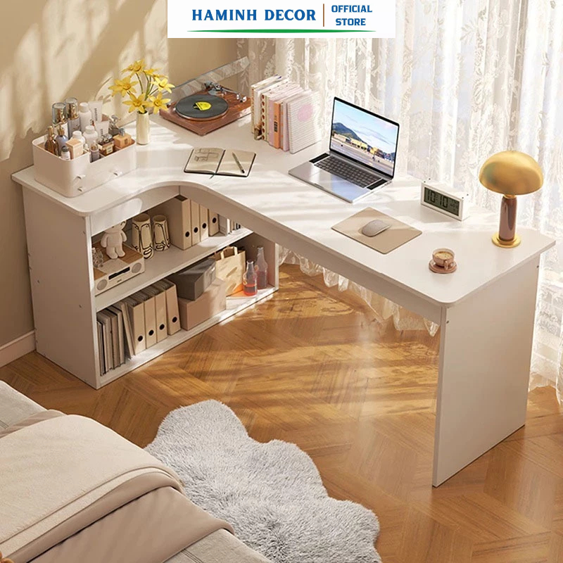 Bàn học, bàn làm việc thông minh kèm kệ sách hiện đại , tiện ích tiết kiệm không gian - HM 506