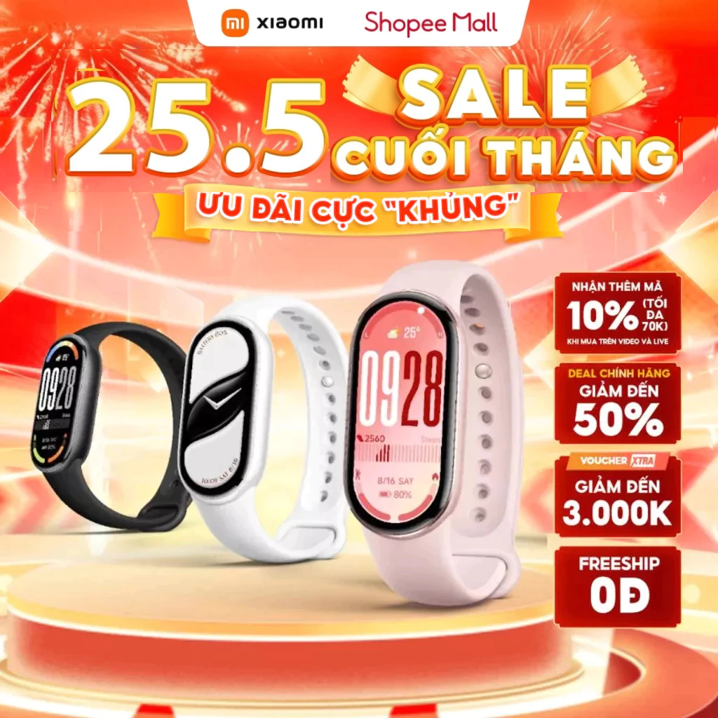Vòng Đeo Tay Thông Minh Xiaomi Mi Smart Band 10 / AMOLED 1.72" / Chống Nước 5ATM – Phiên Bản Quốc Tế, Bảo Hành 12 Tháng