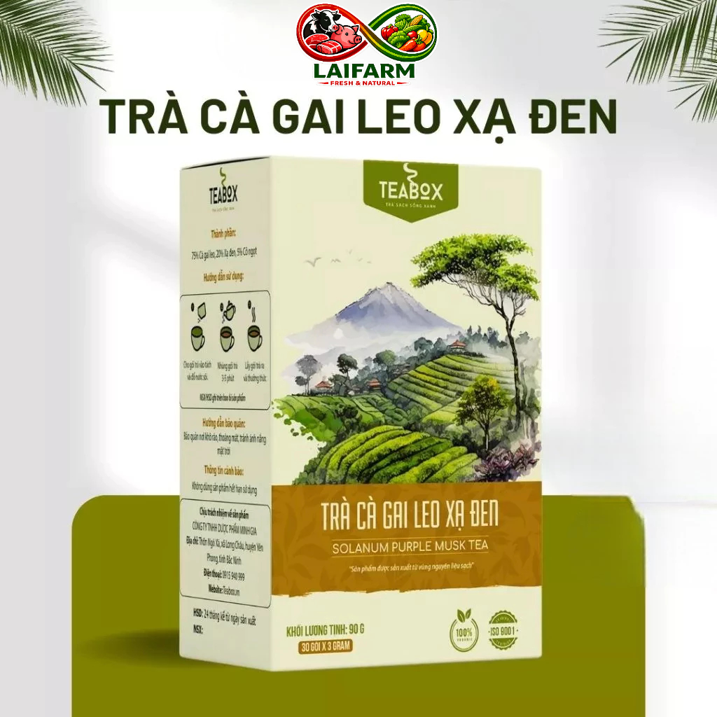 [Laifarm] Trà Cà Gai Leo Xạ Đen Túi Lọc | Hộp 30 gói x 3g Túi Lọc Teabox