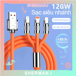 Dây Cáp Sạc Nhanh 120W 6A Bằng Hợp Kim Kẽm Và Silicon Cho ip / type-C / Micro USB-SN