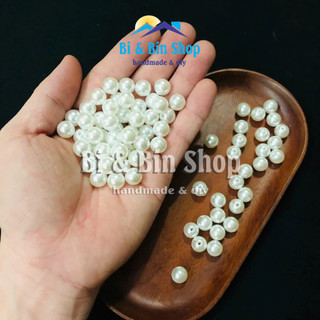 40g Hạt Bẹt Đài Loan Loại Đẹp Tròn Có Lỗ, Hạt Ngọc Hạt Trai Làm Đồ Thủ Công