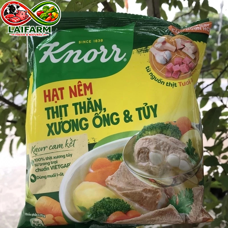 [Laifarm] Hạt nêm thịt thăn, xương ống & tủy Knorr gói 400g (mẫu mới)