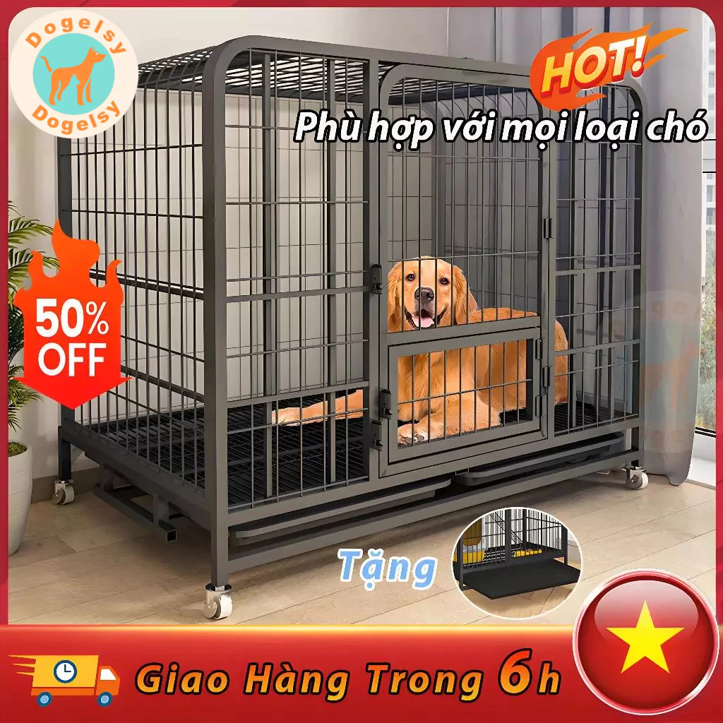 🐈 Dogelsy 🐕 Chuồng Chó lồng chó to size to 60/78/95/110cm chuồng cho chó Sơn Tĩnh Điện Dành Cho Chó