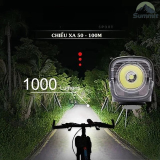 [COD] Đèn xe đạp siêu sáng 1000 lumens pin 2000mah cảm biến thông minh có còi sạc USB