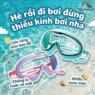 [COD] Kính Bơi Gọng Lớn Silicon Trẻ Em Người Lớn Chống Sương Mù, Không Thấm Nước Kèm Bịt Tai Tầm Nhìn Rộng, Dây Đeo Co G