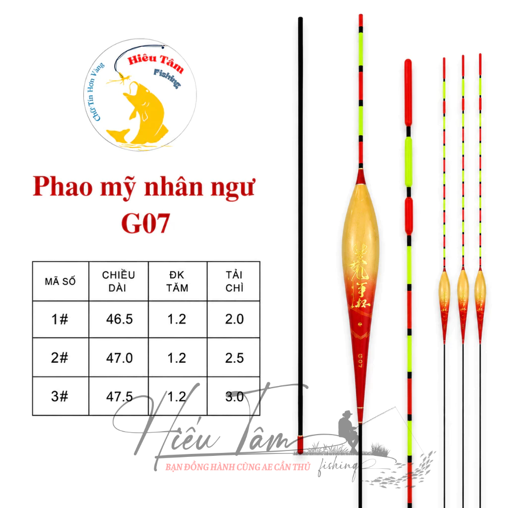 Phao Mỹ Nhân Ngư G-07, Phao Câu Đài Tăm Khế Dễ Nhìn Cho Ae Cần Thủ Mắt Kém (chính hãng)