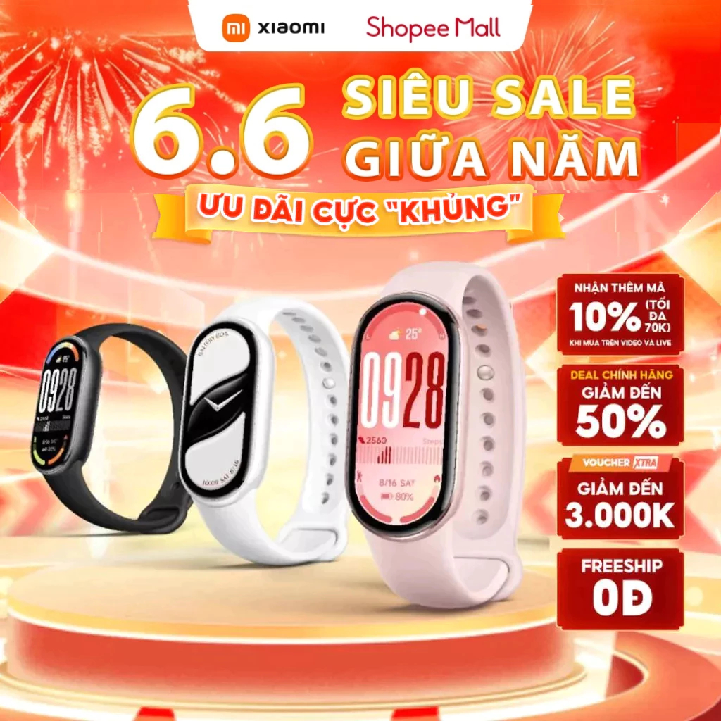 Vòng Đeo Tay Thông Minh Xiaomi Mi Smart Band 10 / AMOLED 1.72" / Chống Nước 5ATM – Phiên Bản Quốc Tế, Bảo Hành 12 Tháng