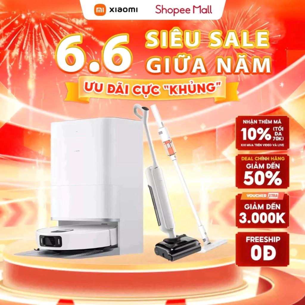 Robot Hút Bụi Lau Nhà Xiaomi Robot Vacuum E5 / E10 / E10C / S20 Plus - Dọn Sạch Mọi Vết Bẩn - Bảo Hành 12 Tháng