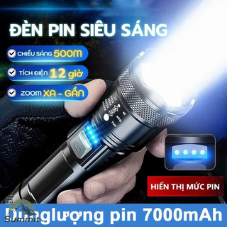 [COD] Đèn pin LED siêu sáng Đèn pin có thể sạc lại có thể phóng to với 3 chế độ ánh sáng