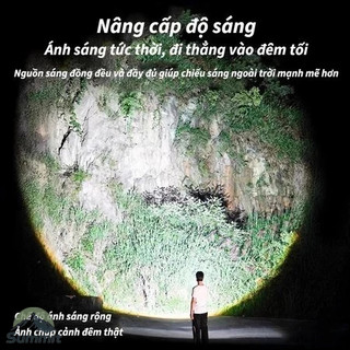 [COD] Đèn pin LED siêu sáng Đèn pin có thể sạc lại có thể phóng to với 3 chế độ ánh sáng